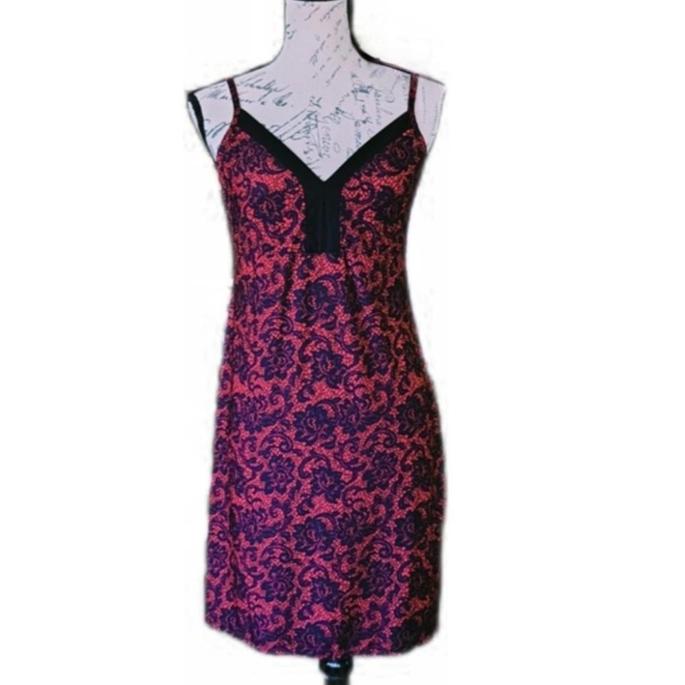 Marilyn Monroe Red Black Lace Slip Dress Vampy Coquette Indie Sleaze Medium